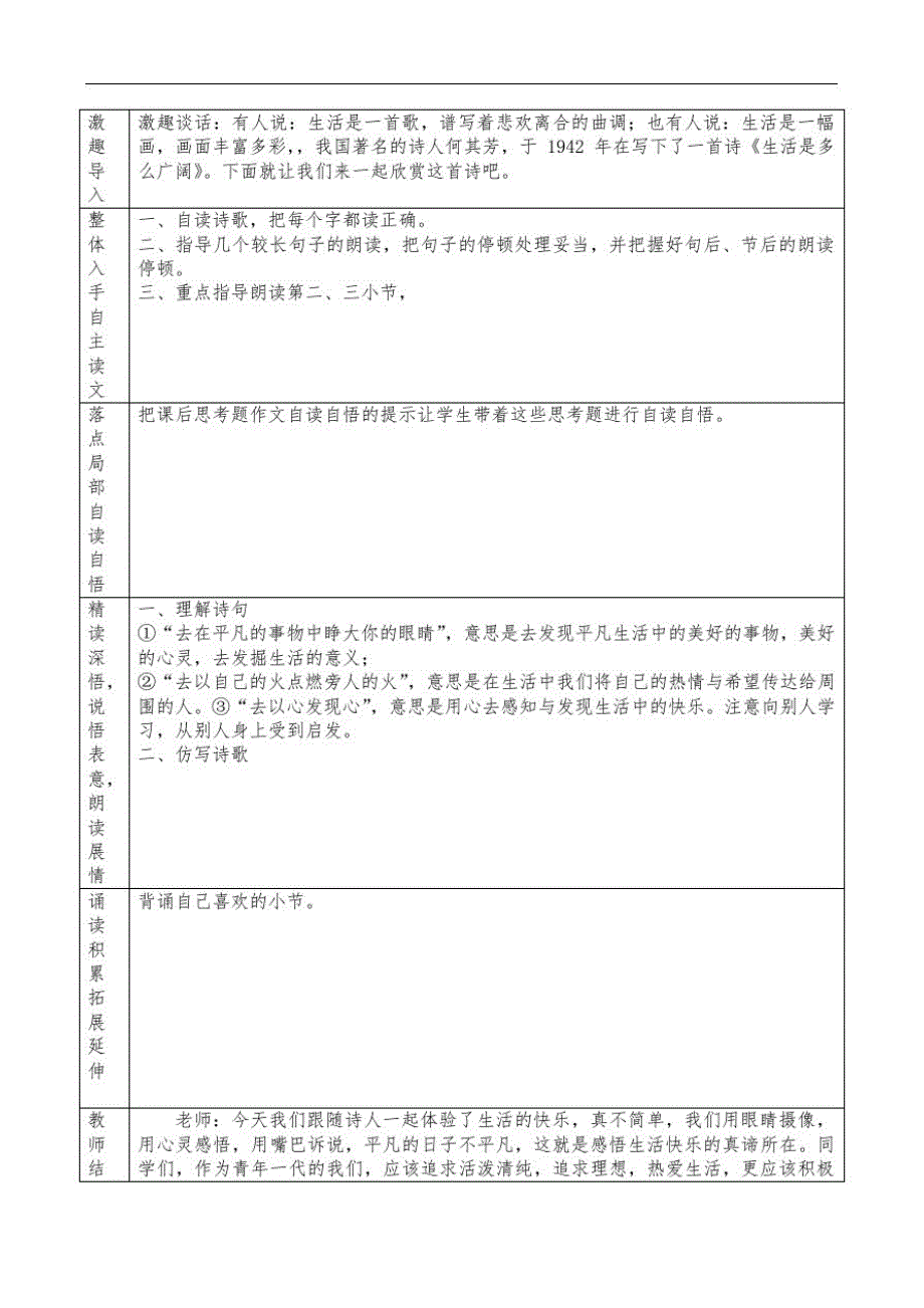 人教版语文六年级下册-综合复习-教学设计说明精品_第3页