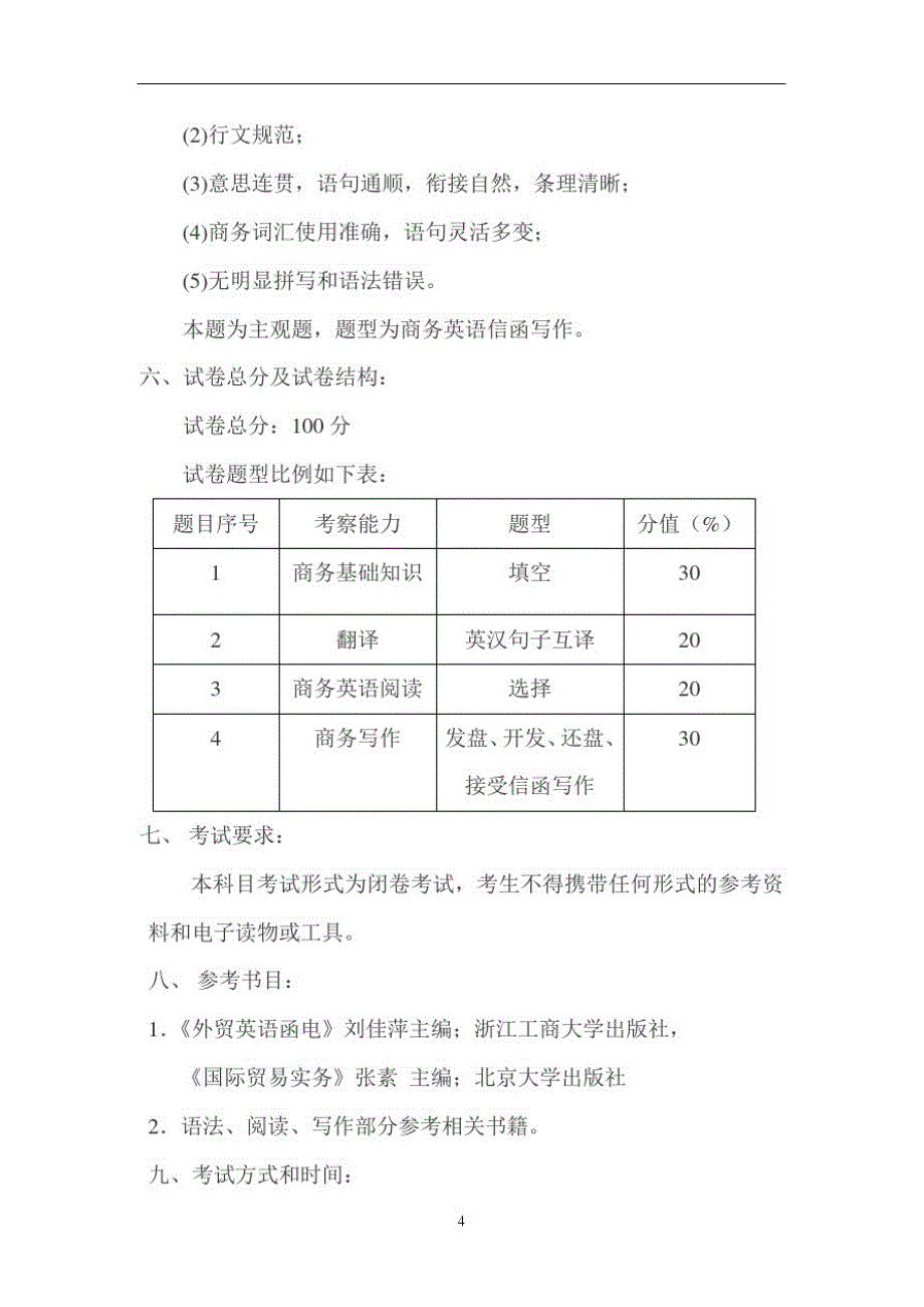 2021年专升本《商务英语综合》考试大纲精品_第4页