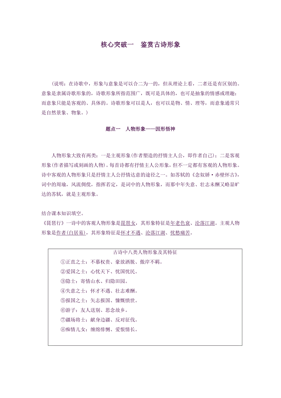 2020版高考语文一轮复习第四章古诗词鉴赏一鉴赏古诗形象学案解析版_第1页