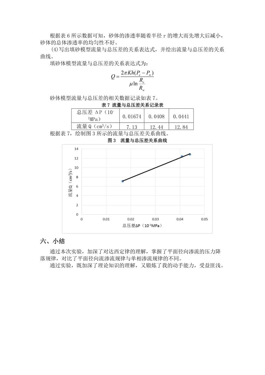 渗流力学-平面径向流实验-中国石油大学_第5页