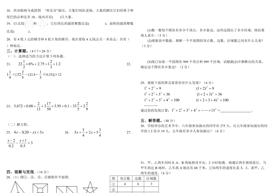 2014年名校小升初模拟试题数学苏教版(含答案)_第2页