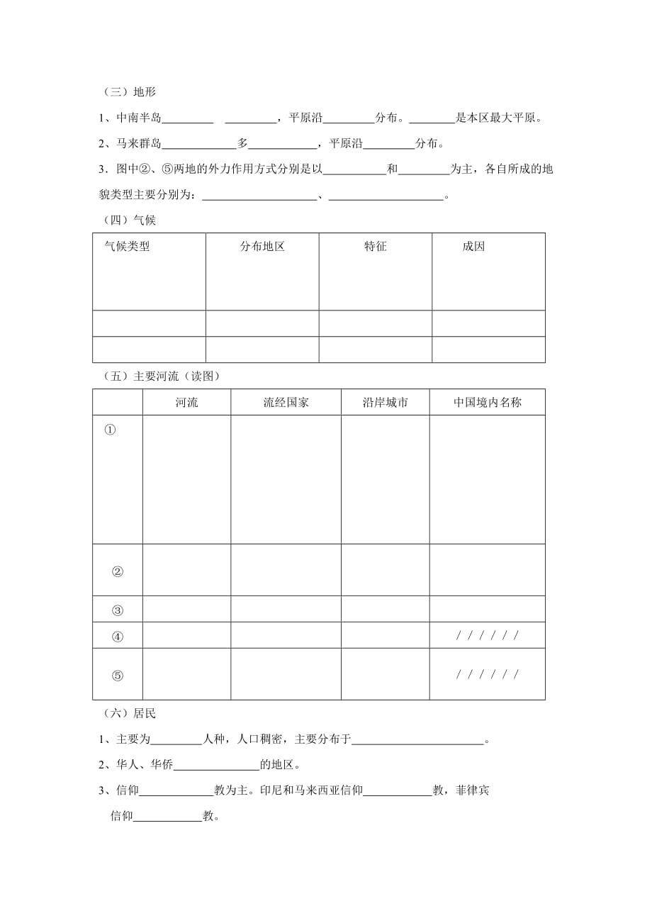 七年级地理东南亚测试卷_第2页