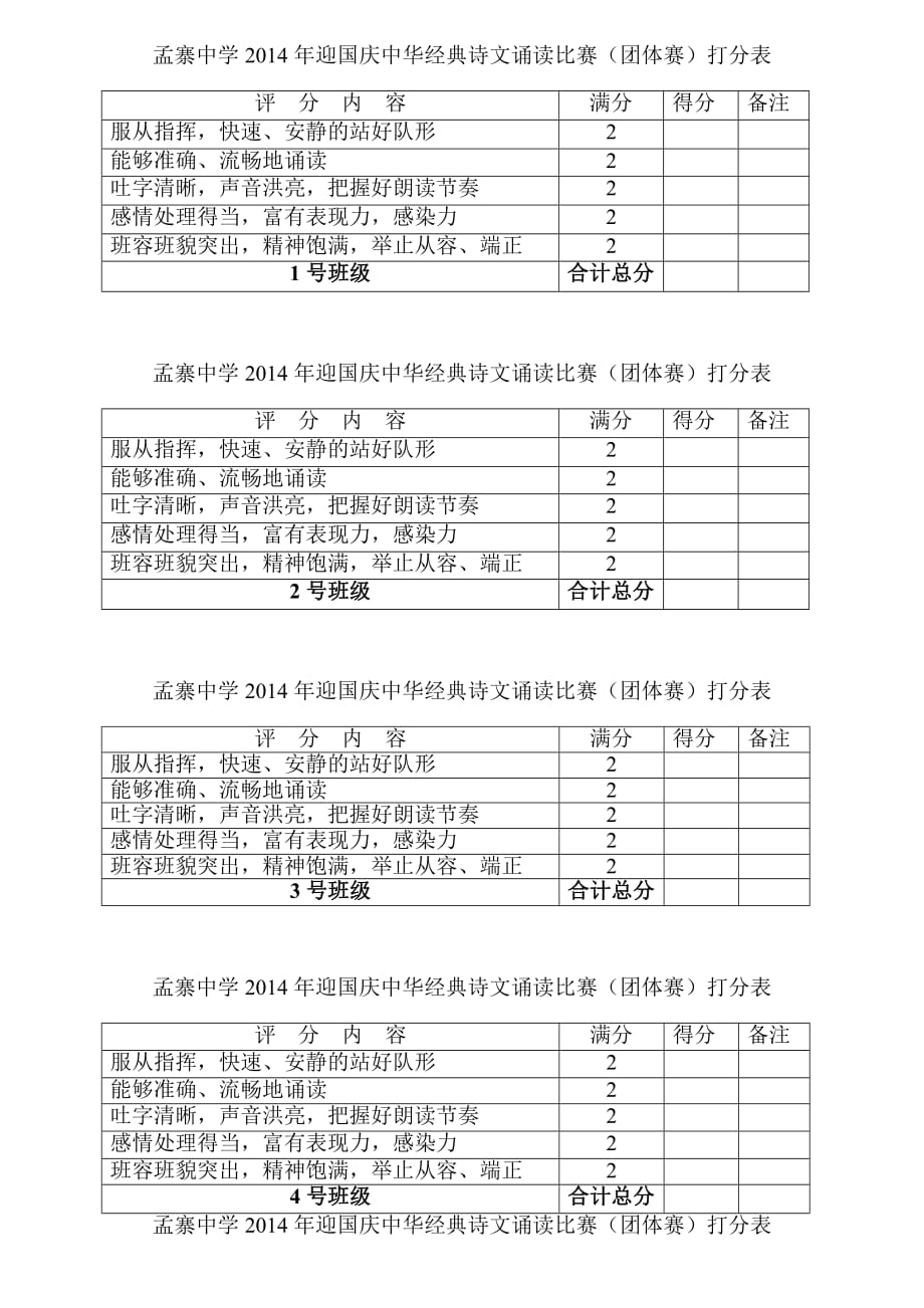 诵读比赛打分表_第1页