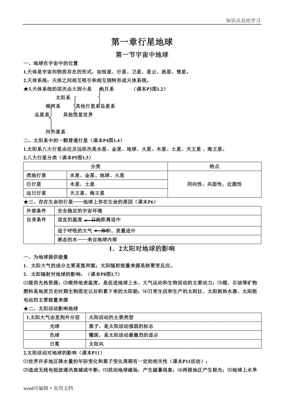 人教版高中地理必修一知识点总结[参考]_第2页