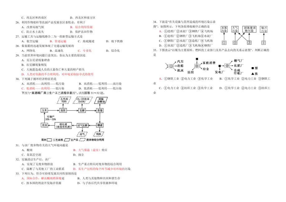 广东省东山中学10-11学年高一下学期期末试题地理_第3页