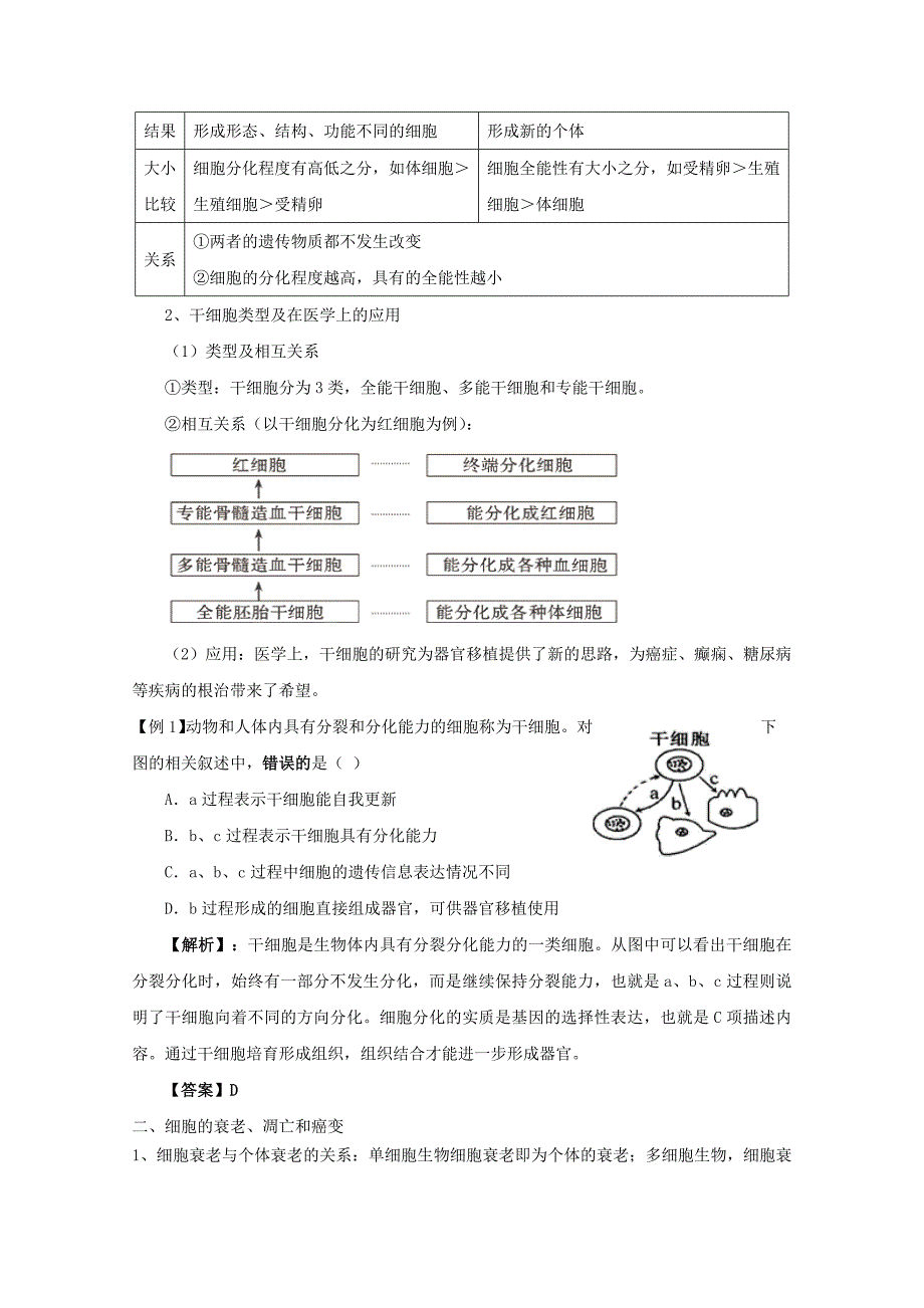 细胞的分化衰老凋亡和癌变精品学案新人教版必修_第3页