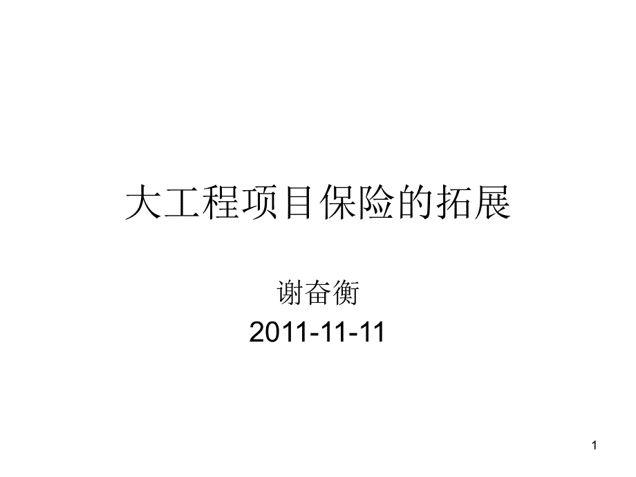 大项目保险的拓展PPT培训资料_第1页