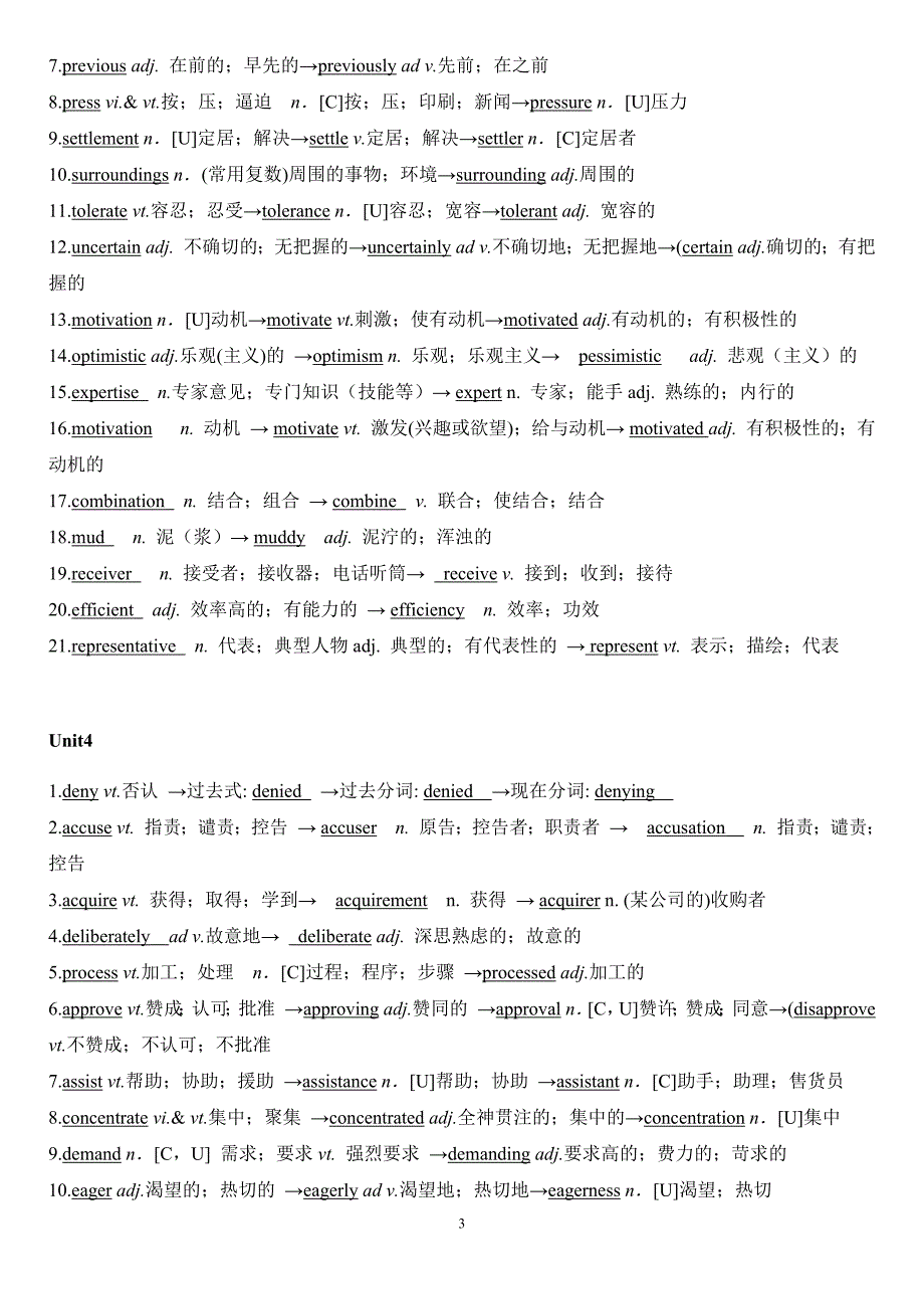 人教版高中英语必修5重点词词性转换 新编已修订_第3页