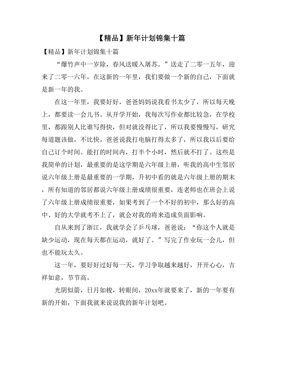 【精品】新年计划锦集十篇_第1页