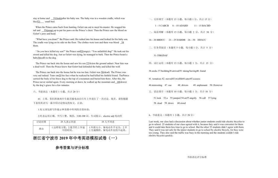 浙江省宁波市2019年中考英语模拟试卷(一)_第5页