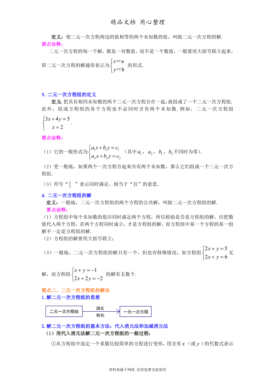 苏教版七年级下册数学[《二元一次方程组》全章复习与巩固(提高)知识点整理及重点题型梳理]_第2页