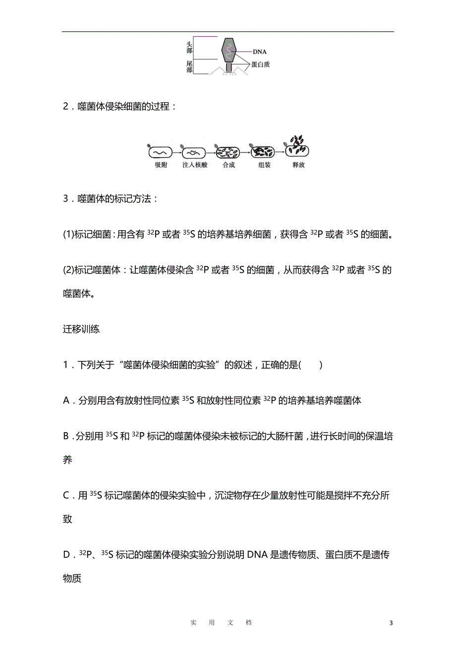 高中生物人教版必修二章末整合训练：章末整合（三）Word版含解析_第3页