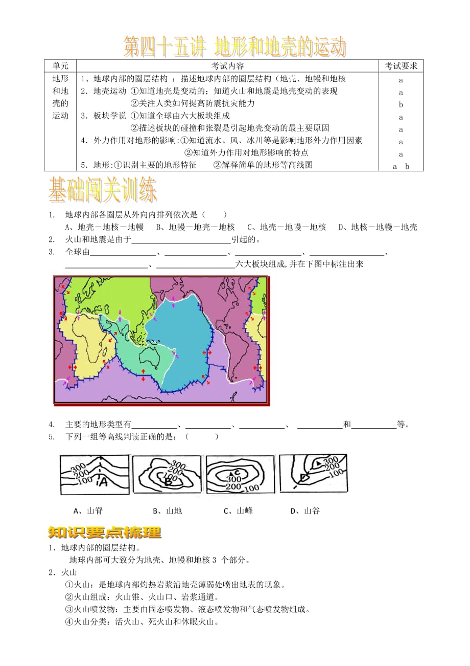 第四十五讲地形和地壳的运动_第1页