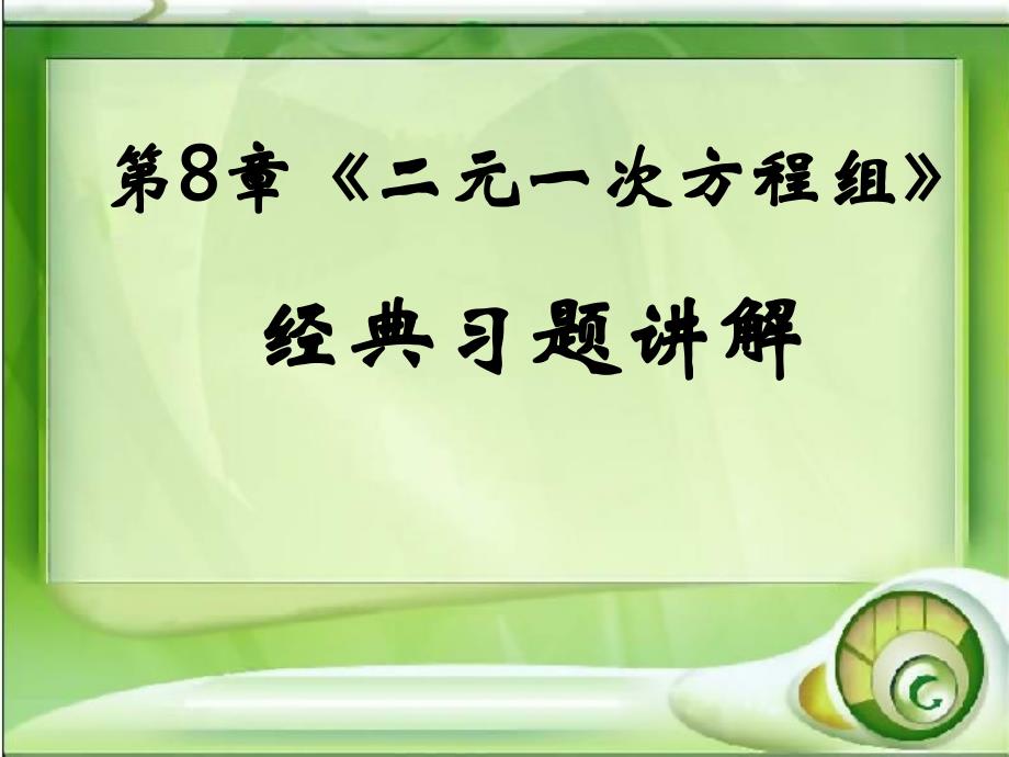 二元一次方程组经典习题讲解-PPT课件_第1页