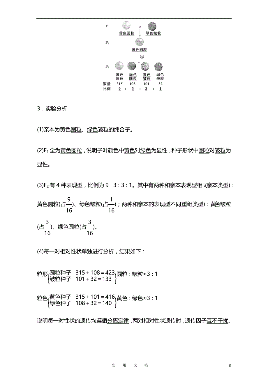 高中生物人教版必修二课时作业：第一章 第4课时 孟德尔的豌豆杂交实验（二）Word版含解析_第3页