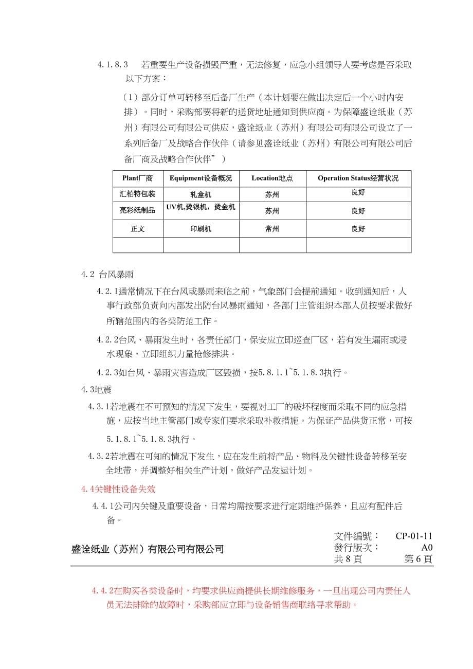 CP-01-11业务持续计划和灾难恢复计划(含应急计划方案)_第5页