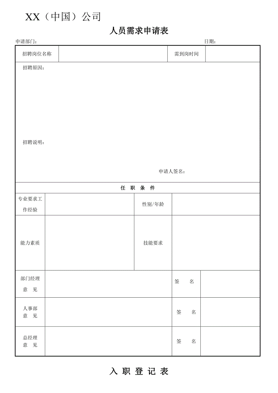 公司行政人事表单大全.doc_第1页