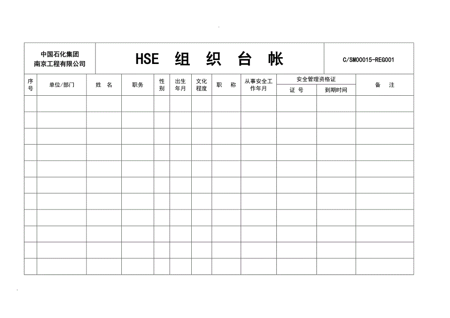 公司HSE所有表格 (全)_第2页