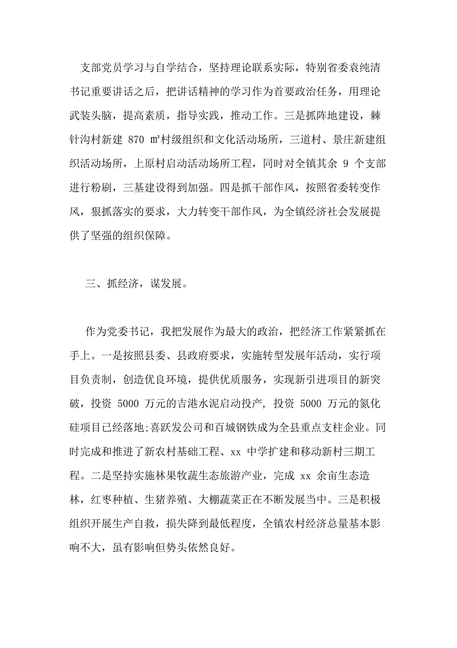 x年乡镇党委书记述职述廉报告_第3页