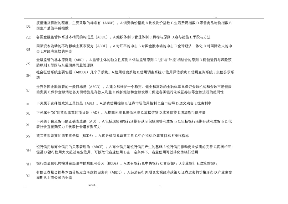 金融学网考题库_第4页