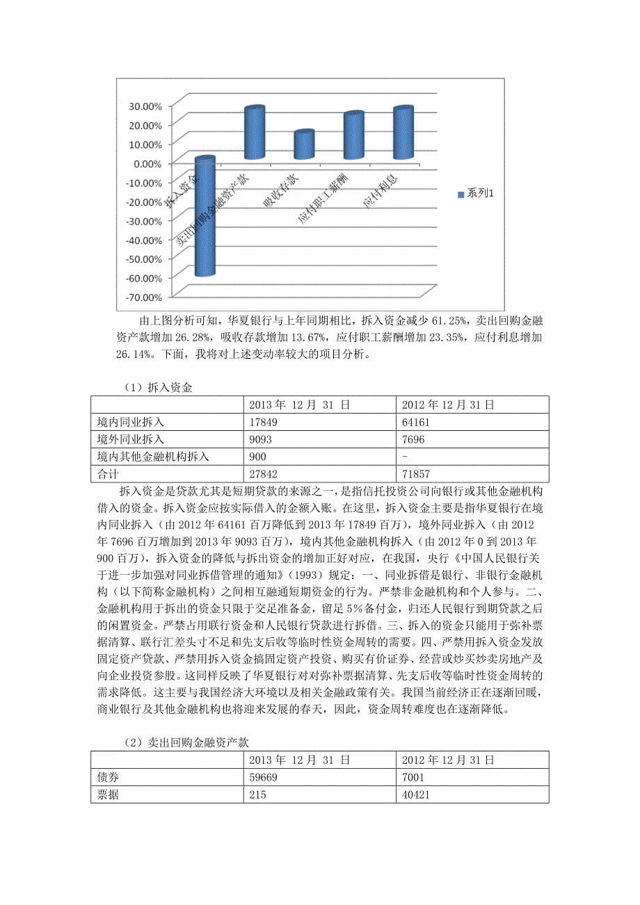 华夏银行资产负债表分析（Word）_第5页