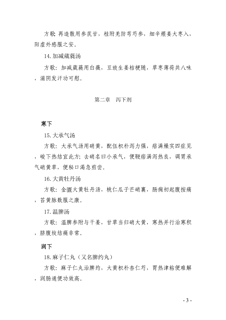 医管医学会中医临床医生应掌握的经典条文及方剂_第3页