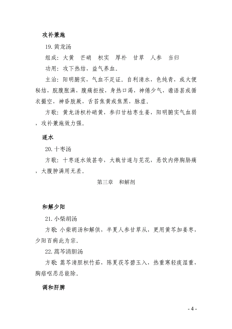 医管医学会中医临床医生应掌握的经典条文及方剂_第4页