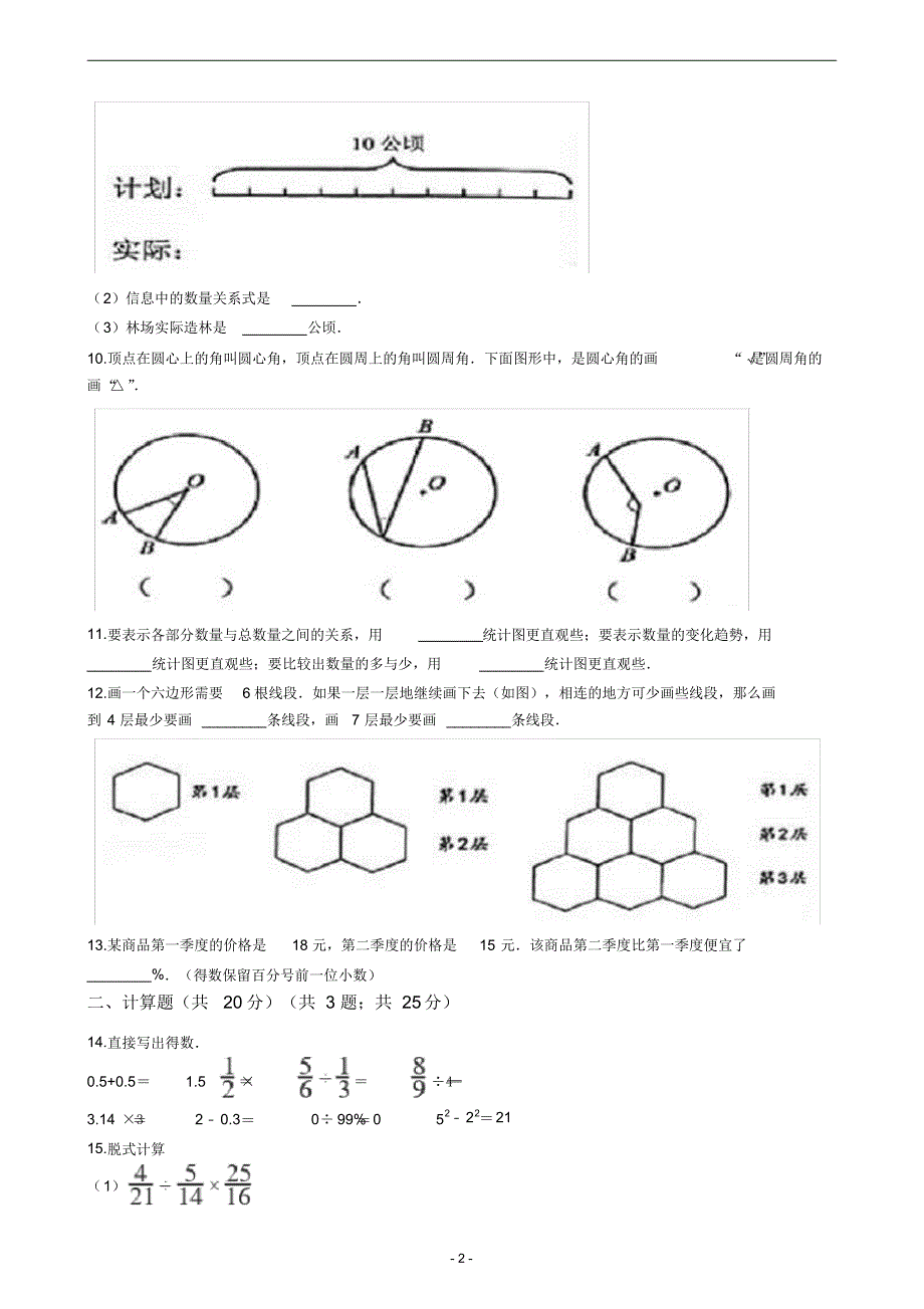 湖南省长沙市雨花区2021年小升初数学试卷_第2页