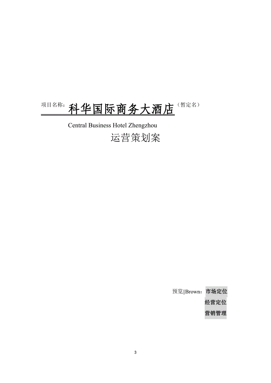 某国际商务大酒店运营策划方案(doc 32页)_第3页