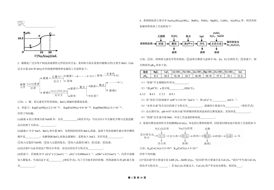 高考化学工艺流程题专项训练 教案_第2页