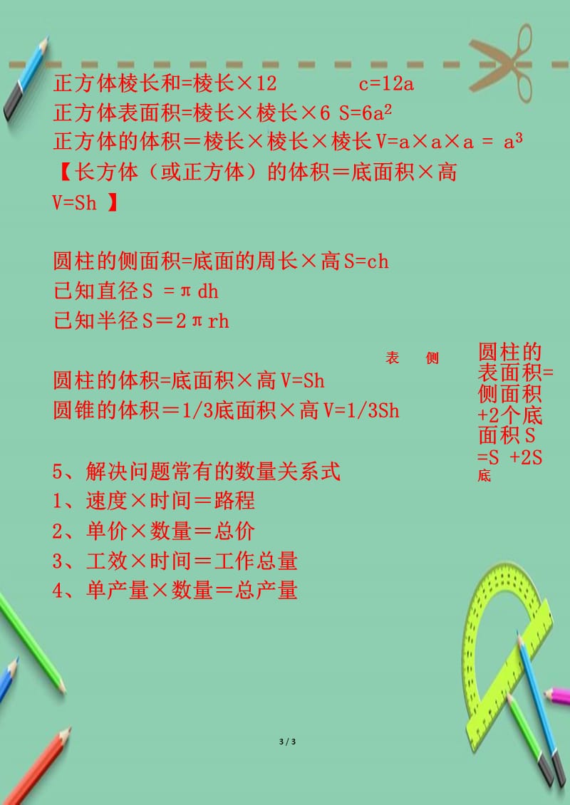 小学数学必背公式ppt课件_第3页