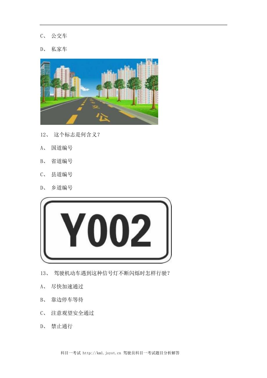 2011东山县驾校理论考试小型汽车试题_第3页
