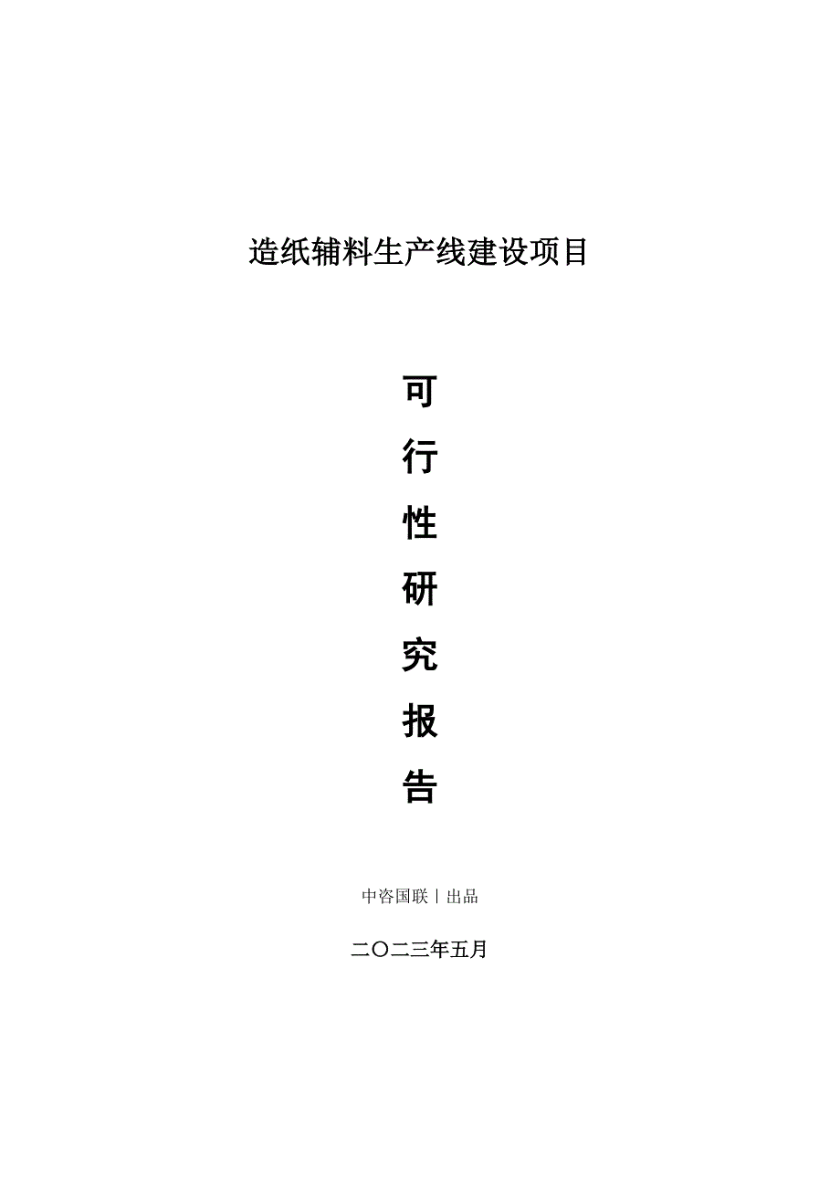 造纸辅料生产建设项目可行性研究报告_第1页