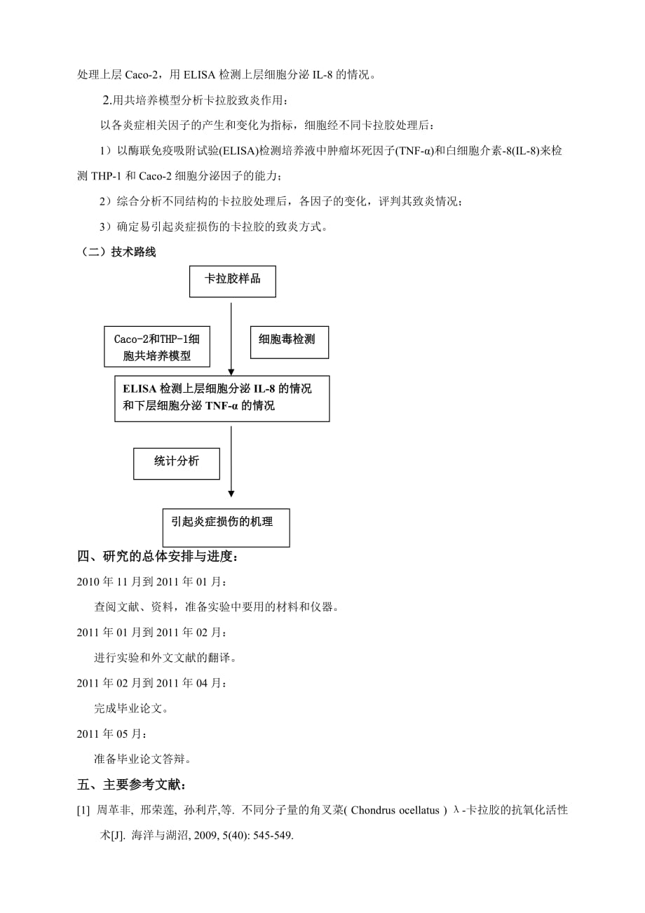 利用Caco-2和THP-1共培养模式分析卡拉胶的致炎作用开题报告_第3页