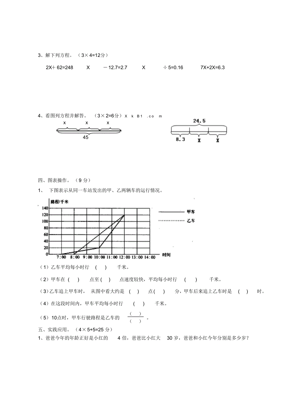 最新苏教版五年级数学下册期中测试卷9_第3页