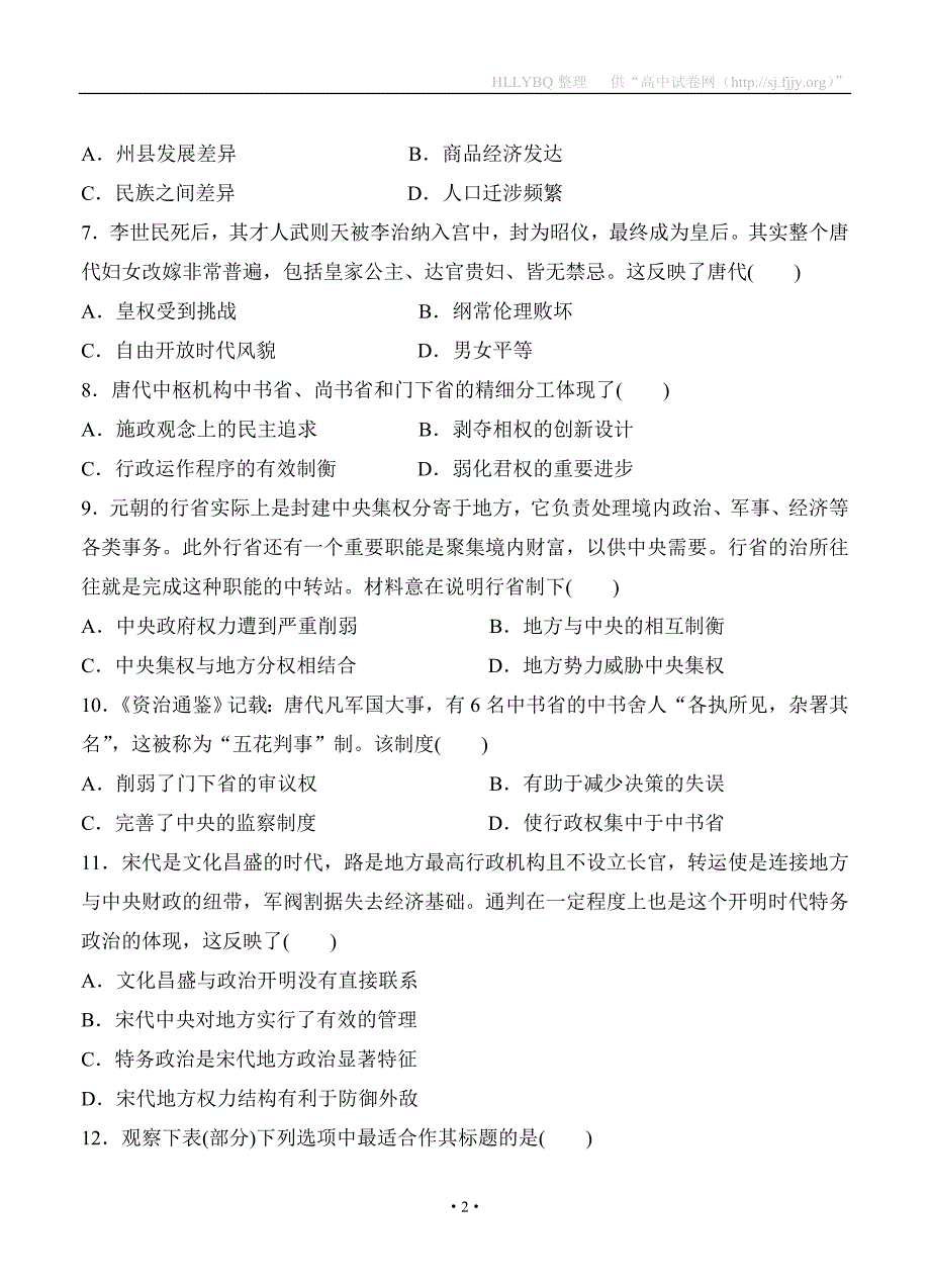 【部编】辽宁省六校协作体2021-2021学年高一上学期期中考试历史试题_第2页