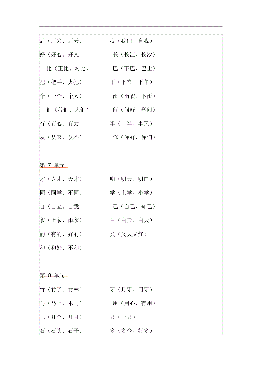 部编人教版小学一年级语文上册知识点归纳汇总_第3页