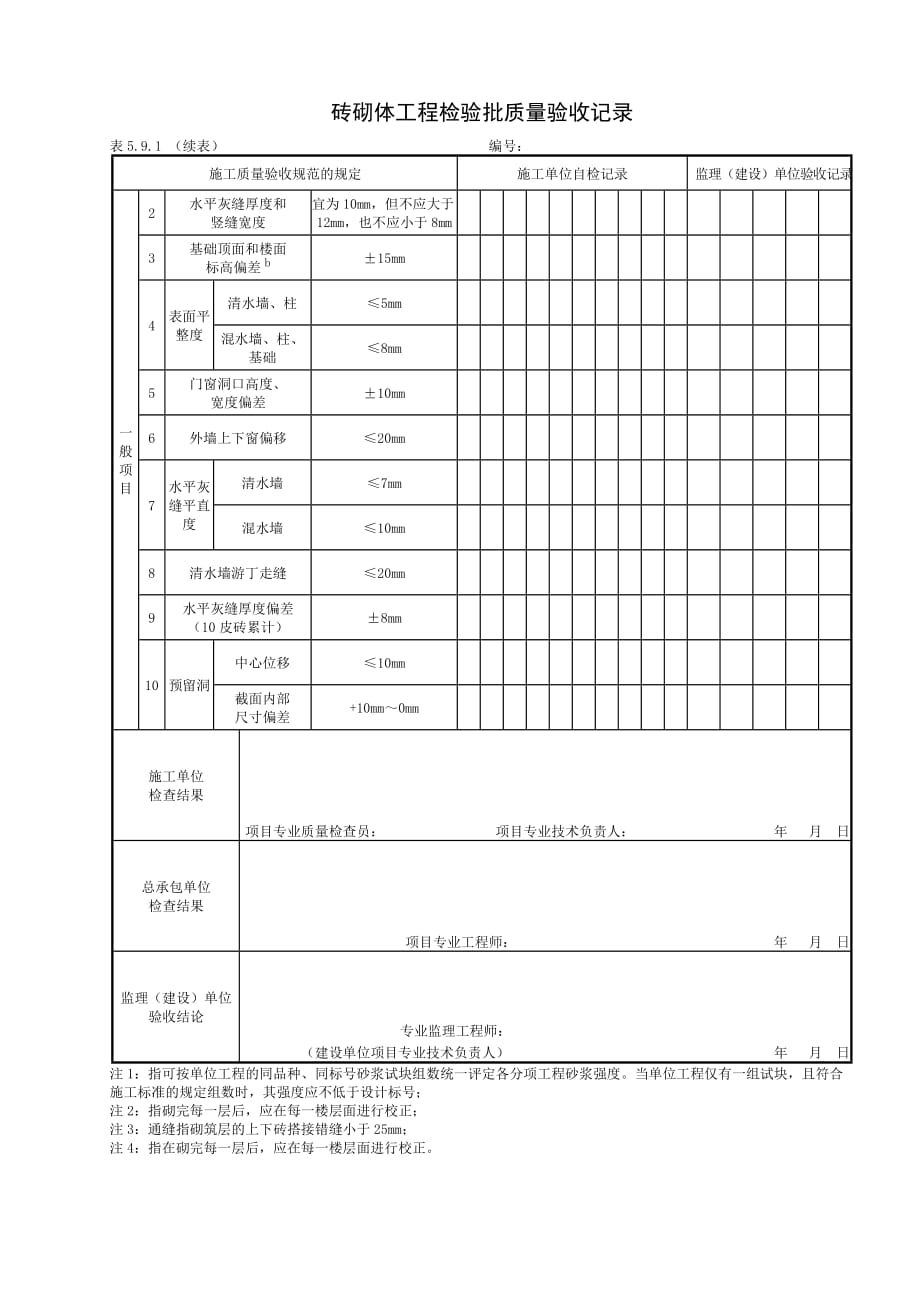 砖砌体工程检验批_第2页