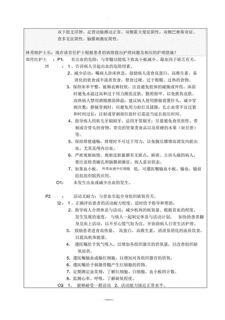 再生障碍性贫血护理业务查房题库_第3页