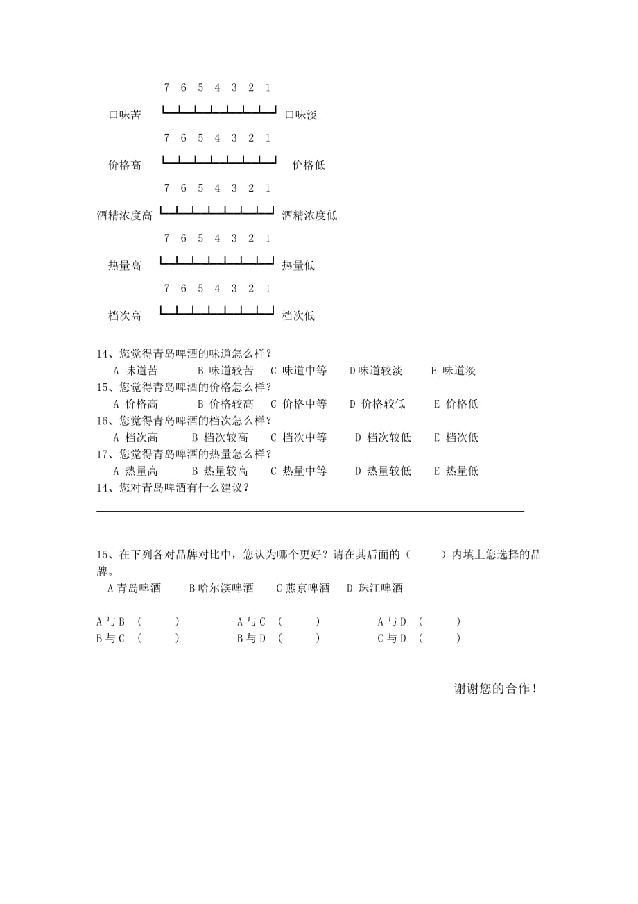 关于啤酒的调查问卷 修订-可编辑_第2页