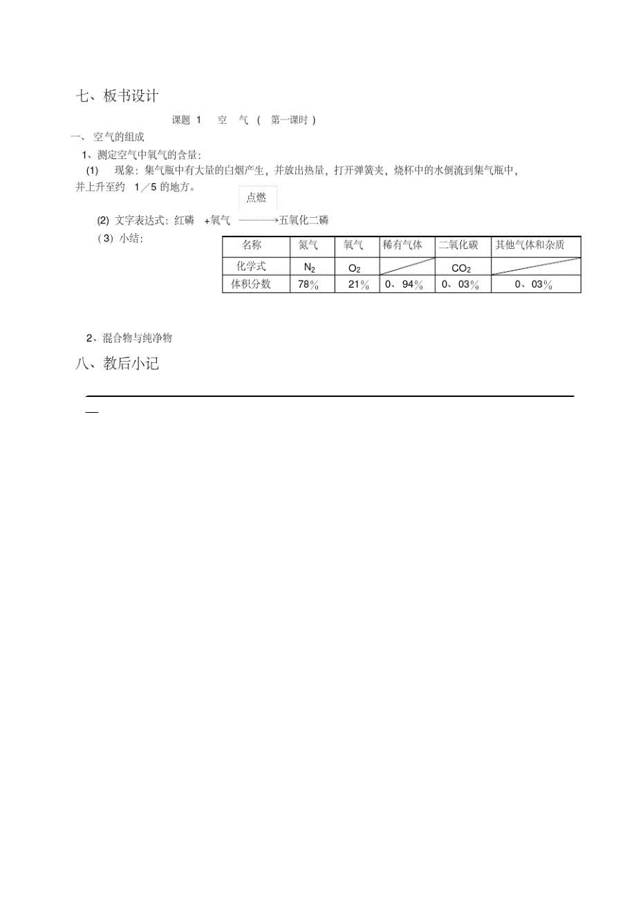 人教版九年级化学第二单元我们周围的空气教案_第3页