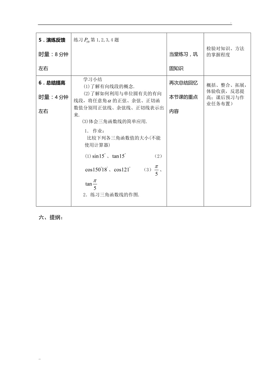 《任意角的三角函数》教案完美版_第4页