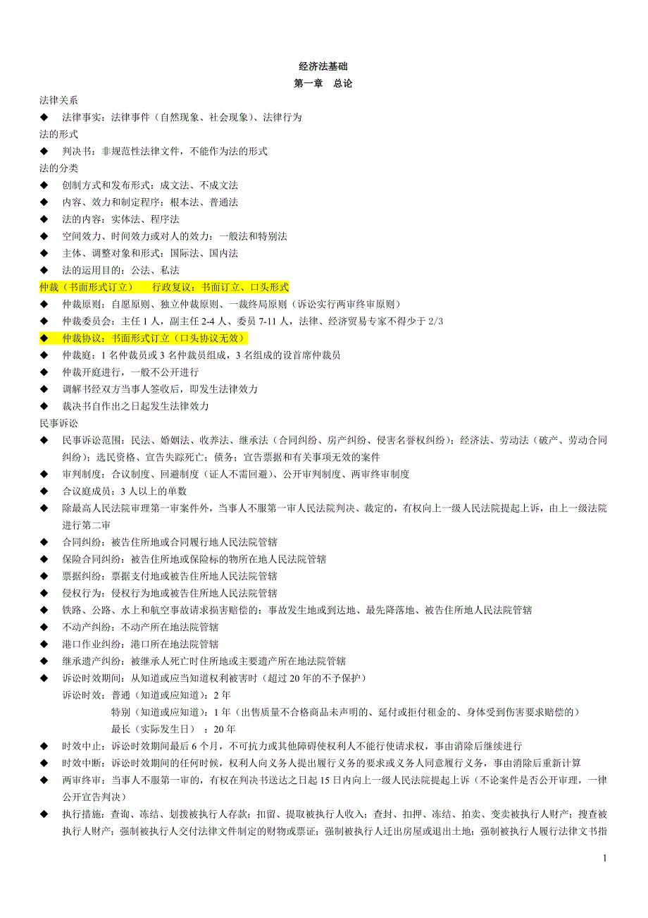 经济法基础重点归纳 修订-可编辑_第1页