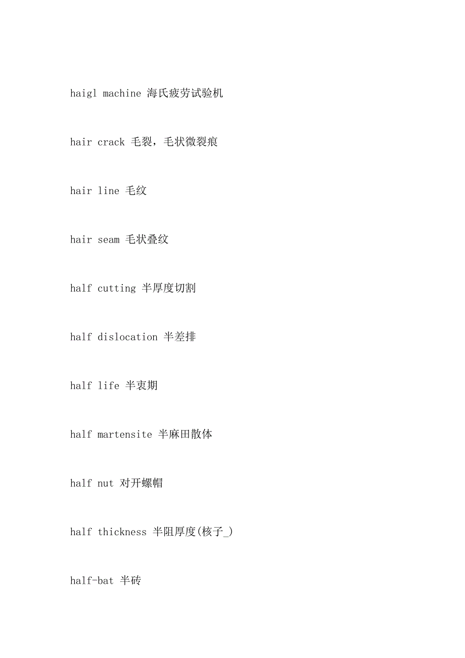 2021年材料科学专业英语词汇(H)_第2页