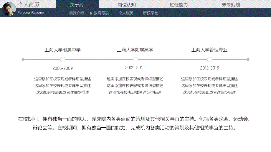 竞聘求职个人简历述职报告PPT模板 (11)_第4页