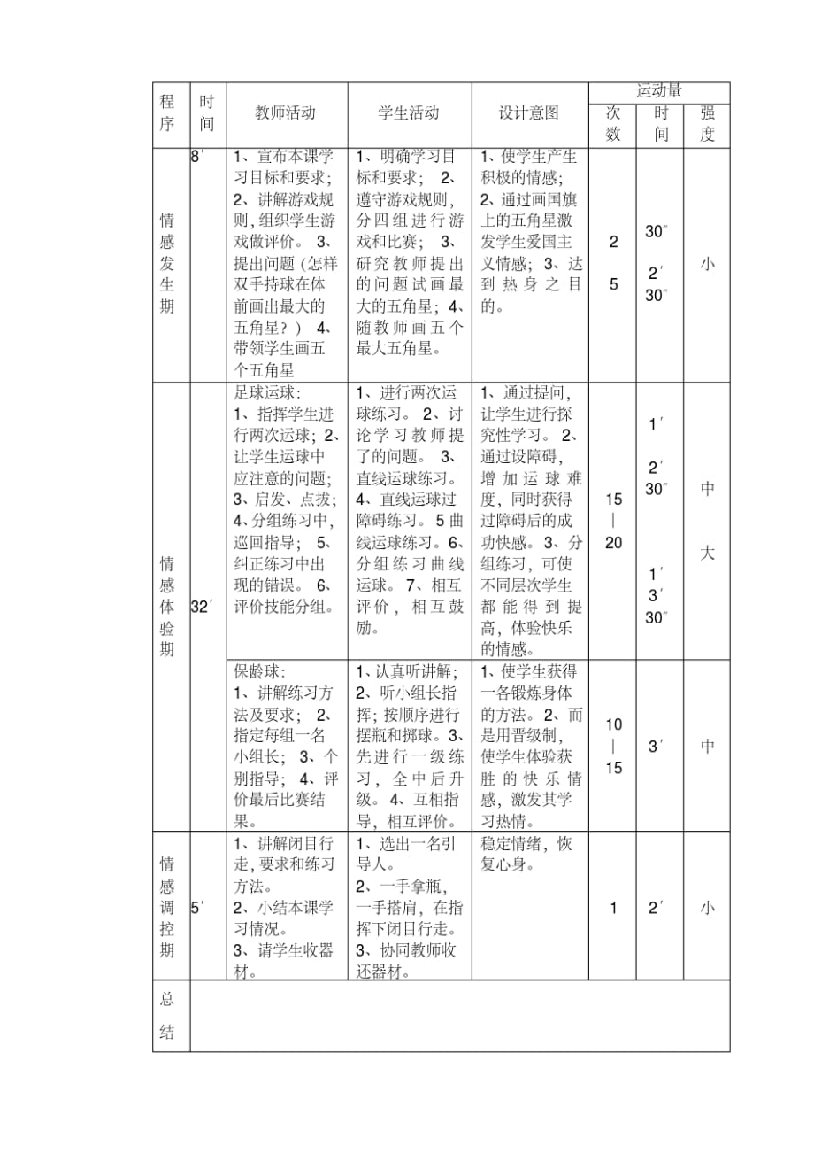 足球运球技术教学设计修订_第2页