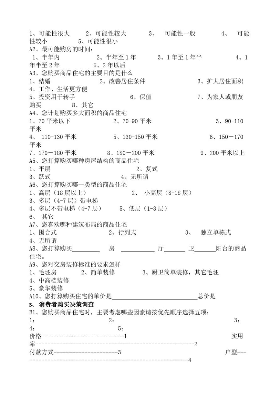 房地产调查问卷-完整版_第2页