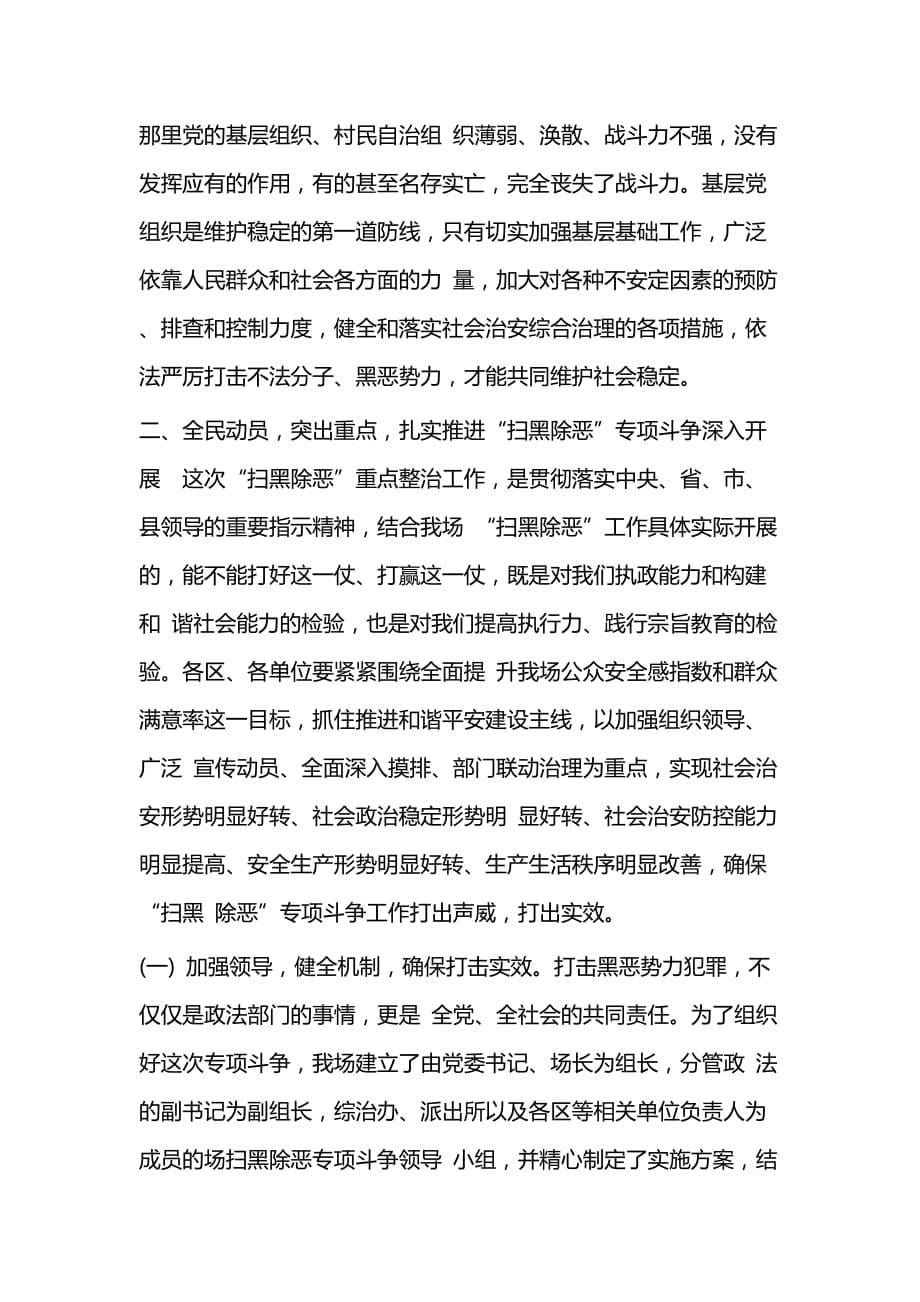 扫黑除恶专项斗争 讲话稿（二 篇）_第5页