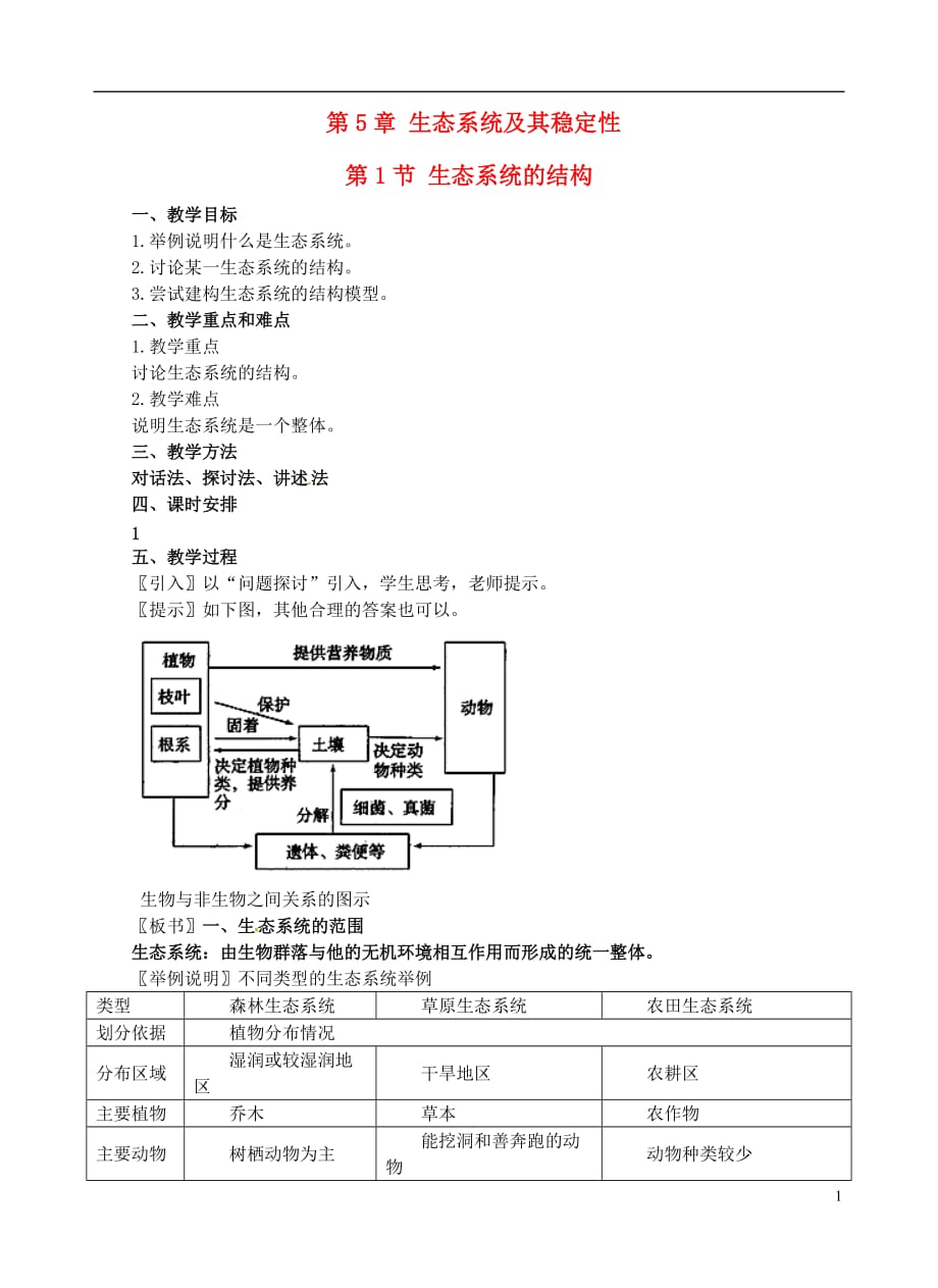 天津市梅江中学高中生物 生态系统及其稳定性教案 新人教版必修3_第1页