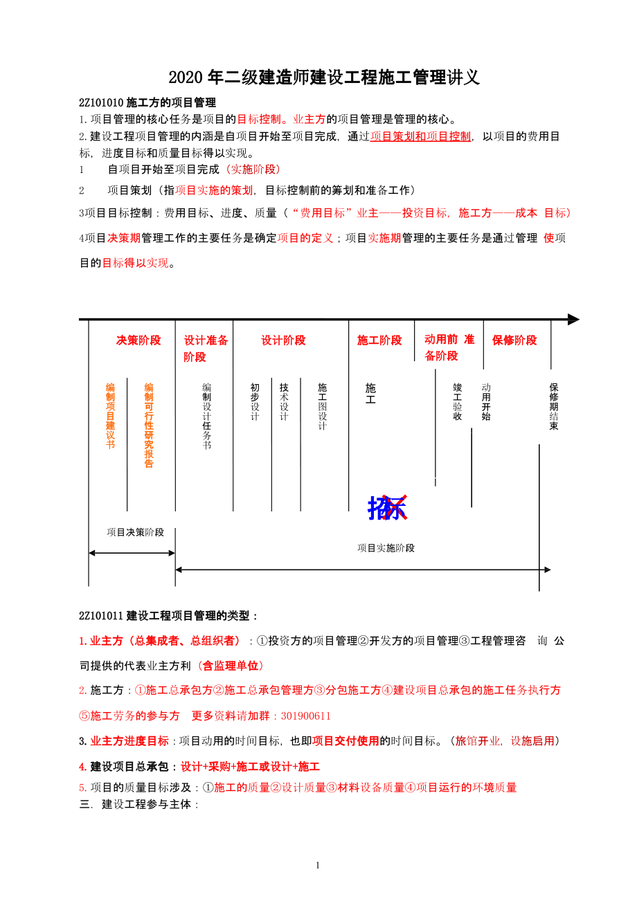 2020二级建造师《施工管理》新版重点笔记（2020年12月16日整理）.pptx_第1页